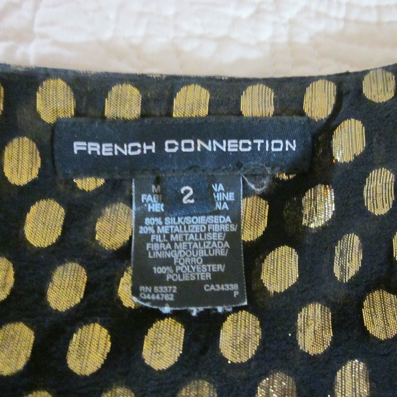 French Connection 2 Navy/Metallic Gold Circle Tie - Picture 2 of 5
